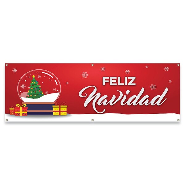 Signmission Feliz Navidad Banner Concession Stand Food Truck Single Sided B-72-30057 - main